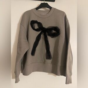 Girls Zara Gray Sweatshirt with Black Detail